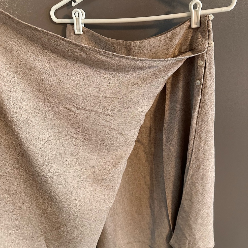 Vintage poly/linen ballet skirt - mid waist with asymmetrical layers - oatmeal - Picture 5 of 9